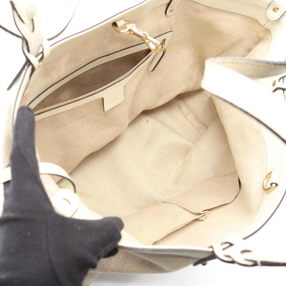 GUCCI Authentic Cream Leather Tote Bag - Picture 3 of 13